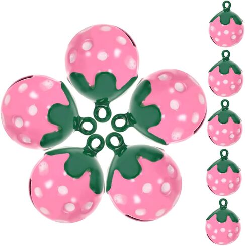 Toyvian 10pcs Bells Bulk Strawberry Pattern Bell Charm for Necklace Making in Saudi Arabia