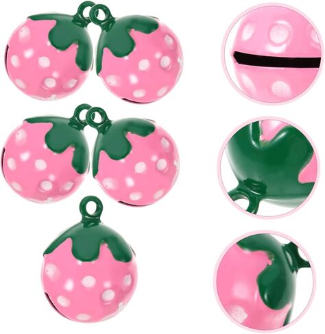 Toyvian 10pcs Bells Bulk Strawberry Pattern Bell Charm for Necklace Making in Saudi Arabia