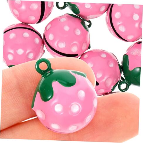 Toyvian 10pcs Bells Bulk Strawberry Pattern Bell Charm for Necklace Making in Saudi Arabia