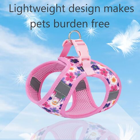 XXS Dog Harness and Leash Set ، خطوة في تسخير الكلب لا سحب للمشي التدريب الجري ، جرو أساسيات للكلاب Cat Bunny ، قابلة للتعديل عاكس الكلب سترة. (الوردي ، xxs) in Saudi Arabia