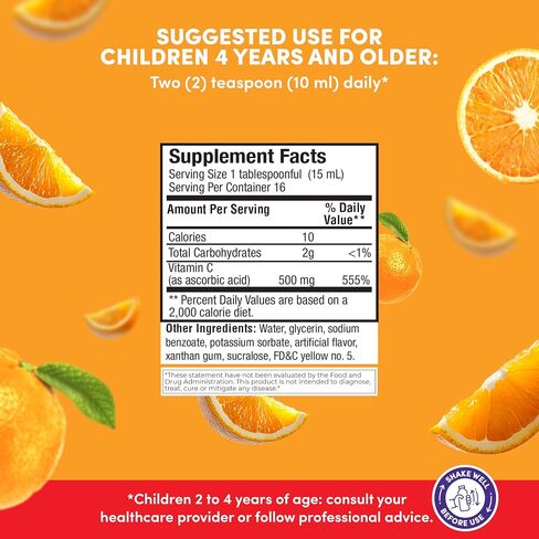 GirafKids Multivitamin Syrup for Children – 8Oz Fl Toddler Multivitamin Liquid Dietary Supplement – Rich in Omega 3, Beta Glucan, Quercetin, Vitamins – Delicious Peach Flavor in Saudi Arabia
