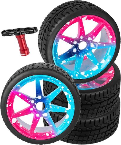 إطارات الطرق السريعة RC لـ 1/7 من الانتهاك 6S BLX/LIMINLING ، 1/8 TYPHON 6S BLX ، 7 متحدثة حافة العجلات والإطارات على الطرق السريعة المطاطية RC إطارات الانجراف ، سطح الكربون (أسود) in Kuwait