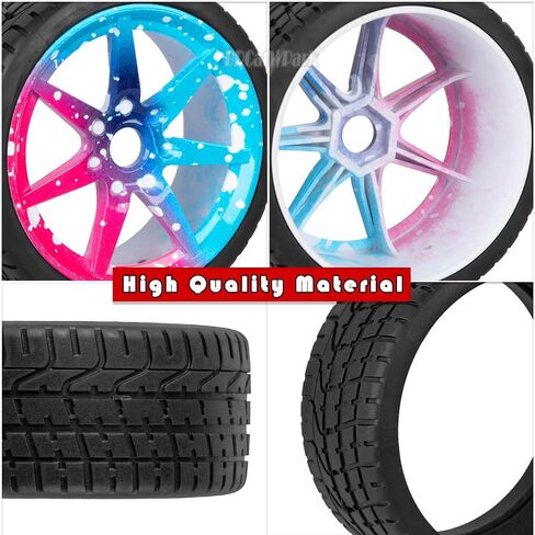 إطارات الطرق السريعة RC لـ 1/7 من الانتهاك 6S BLX/LIMINLING ، 1/8 TYPHON 6S BLX ، 7 متحدثة حافة العجلات والإطارات على الطرق السريعة المطاطية RC إطارات الانجراف ، سطح الكربون (أسود) in Kuwait