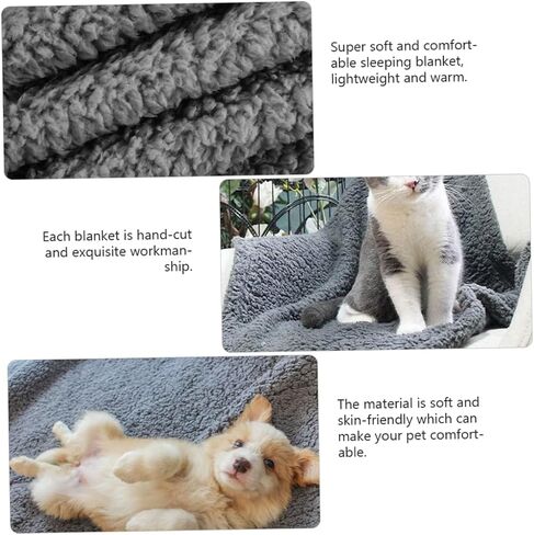Vanzack 2pcs Pet بطانية ناعمة ودافئة دافئة حصيرة للكلاب والقطط مريحة الصوف المخلصات الحيوانات الأليفة لوازم الرمادي لجميع المواسم in Saudi Arabia