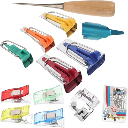 jojofuny 1set Bias Tape Maker Tool Multi-Function Quilting and Sewing Accessory for Binding Easy Design for Quilting Projects and Crafts in Saudi Arabia