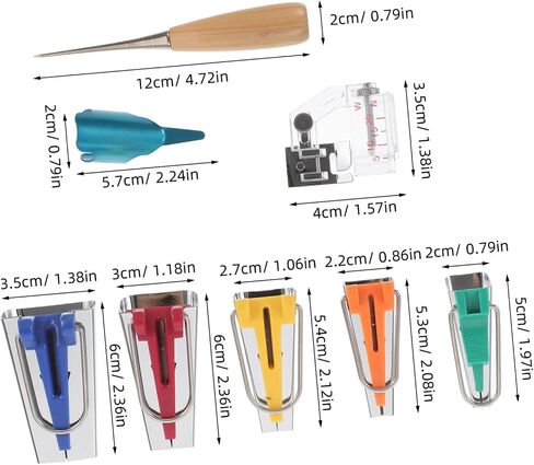jojofuny 1set Bias Tape Maker Tool Multi-Function Quilting and Sewing Accessory for Binding Easy Design for Quilting Projects and Crafts in Saudi Arabia