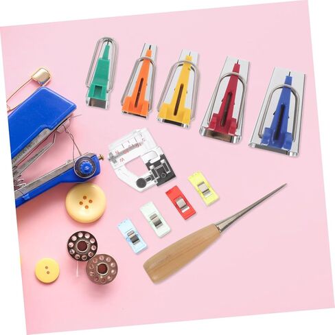 jojofuny 1set Bias Tape Maker Tool Multi-Function Quilting and Sewing Accessory for Binding Easy Design for Quilting Projects and Crafts in Saudi Arabia