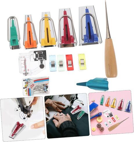 jojofuny 1set Bias Tape Maker Tool Multi-Function Quilting and Sewing Accessory for Binding Easy Design for Quilting Projects and Crafts in Saudi Arabia