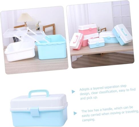 Art Supply Box Portable Storage Container for Crafts Makeup and Daily Essentials Material for Home Organization and Travel in Saudi Arabia