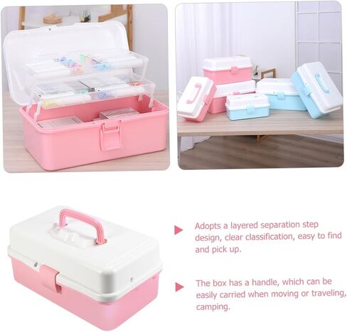 Mobestech Tool Box Sturdy PP Material تنظيم الأولاد والبنات ألعاب الحرف اليدوية تخزين القرطاسية in Kuwait