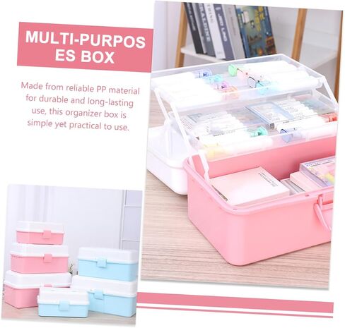 Mobestech Tool Box Sturdy PP Material تنظيم الأولاد والبنات ألعاب الحرف اليدوية تخزين القرطاسية in Kuwait