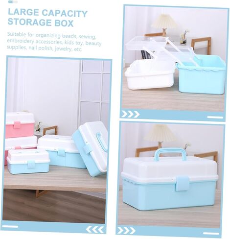 Mobestech Tool Box Sturdy Pp Material Organize Boys and Girls Toys Crafts Handheld Stationery Storage in Saudi Arabia