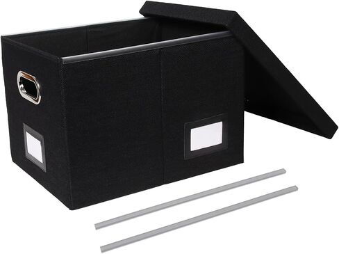 Portable File Organizer Box with Lid, Filing Box with Handle, Multi-Label Slots, Perfect for Office/Home/Decor (Light Green) in Saudi Arabia