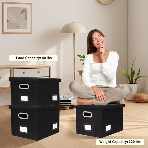 Portable File Organizer Box with Lid, Filing Box with Handle, Multi-Label Slots, Perfect for Office/Home/Decor (Light Green) in Saudi Arabia