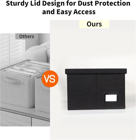 Portable File Organizer Box with Lid, Filing Box with Handle, Multi-Label Slots, Perfect for Office/Home/Decor (Light Green) in Saudi Arabia