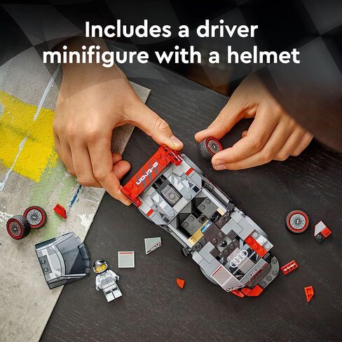 LEGO Speed Champions Audi S1 e-tron Quattro Race Car Toys - Building Toys for Kids, Boys & Girls, Ages 9+ - Design Details & 1 Minifigure - Car Model Kit Birthday Gift - 76921 in Saudi Arabia