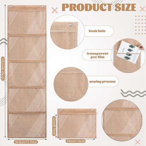 1pcs مخطط كبير لخزقة الجيب 5 شبكة 46.5 × 13.7 بوصة معلق الجدار معلق الجدار منظم التخزين مخطط جيب لبطاقة الفصول الدراسية مزرعة الصور الواجب المنزلي in Kuwait