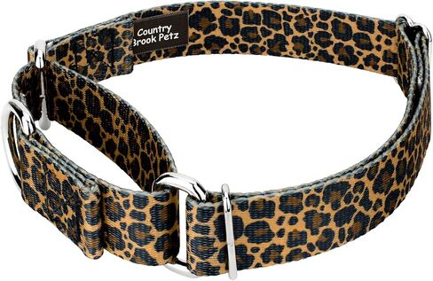 Country Brook Petz - Cheetah Martingale Dog Collar and Leash - Animal Prints Collection Phints Wild Designs (5/8 Inch ، Small) in Saudi Arabia