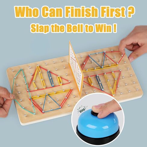 Montessori Geoboard with Rubber Bands | 2-Player Educational Board Game for Kids Ages 3-8 | STEM Math Manipulatives & Fine Motor Skills Toys | Sensory Learning Activity for Preschool, Kindergarten in Saudi Arabia