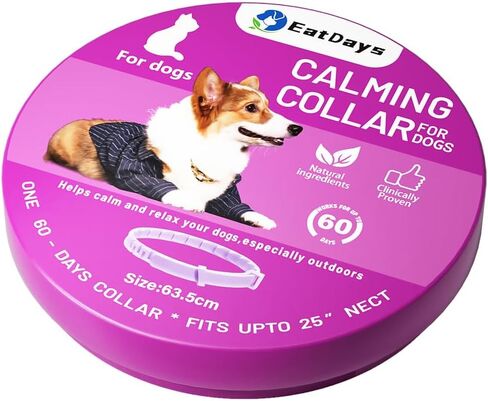 Fluorescent Calming Collar for Dogs and Cats with Pheromones - Maximum Anxiety Relief & Stress Reduction for Thunderstorms,Travel, Fireworks and Noise Phobias - Long Lasting 30 Days in Saudi Arabia