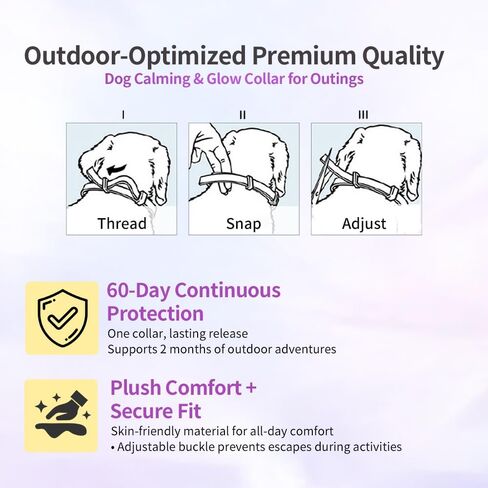 Fluorescent Calming Collar for Dogs and Cats with Pheromones - Maximum Anxiety Relief & Stress Reduction for Thunderstorms,Travel, Fireworks and Noise Phobias - Long Lasting 30 Days in Saudi Arabia