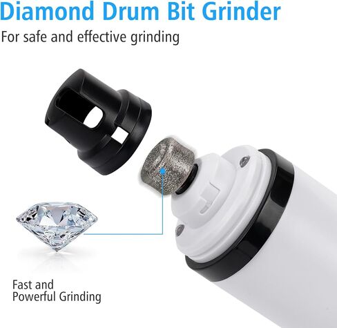 Pet Nail Grinder for Dogs and Cats - Super Quiet and Low Vibration Electric Dog Nail Grinder with 2 LED Lights - USB Rechargeable and Cordless - 3 Speeds - Small to Large Pets (White) in Saudi Arabia