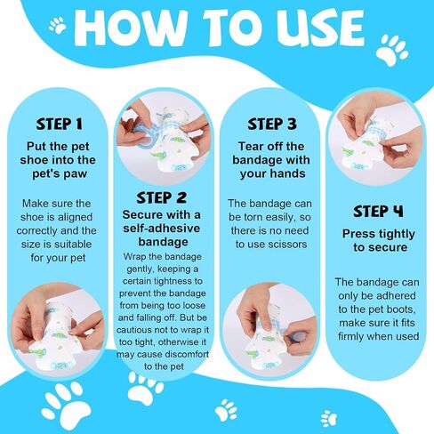 20pcs Single-Used Dog Booties, Waterproof Injured Paw Socks Protector Stop Licking with Adjustable Bandage Cover Breathable Pet Shoes Boots for Medium Dogs & Cats in Saudi Arabia