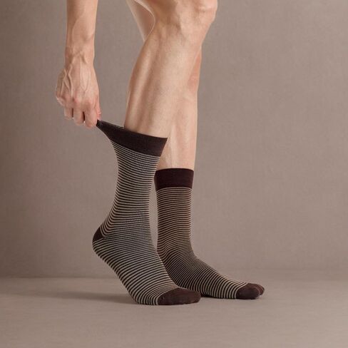 VRD SOCKS Mens Dress Socks, Bamboo Socks for Men, 5-Pack - Shoe Size 8-13, Chocolate Brown - Striped in Saudi Arabia