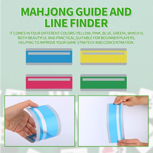4pcs Mahjong Finder, Mahjong Tile Shuffler Table Card Rules Guide Line Maker Mah Jongg Reader Helper Game Accessories Gifts for Players & Beginners (Multicolor) in Saudi Arabia