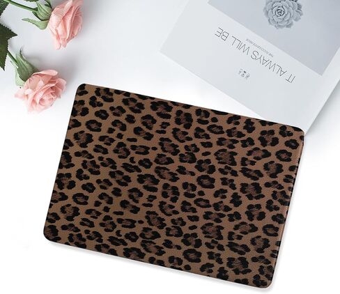 MOSISO Compatible with MacBook Air 13 inch Case 2025-2022 M4 A3240 M3 A3113 M2 A2681, Anti-Fingerprint Cheetah Spots PU Leather Coated Hard Shell&Keyboard Cover for MacBook Air 13.6 inch Case, Brown in Saudi Arabia