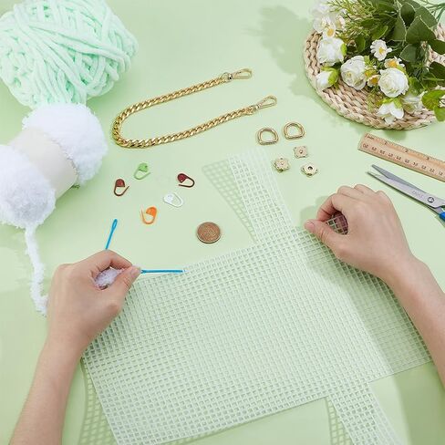 FreeBloss DIY البلاستيك القماشي الأكياس مجموعة الأكياس شبكات الألواح البلاستيكية من أجل حقيبة اليد صنع ملحقات حقيبة اليد الصياغة للتطريز in Kuwait
