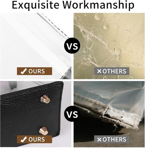 Y&R Direct 3-IN-1 Clear Zipper Crossbody Bag with Vegan Leather Trim Clear Purse for Stadium Festival Concert Gameday Gifts in Kuwait