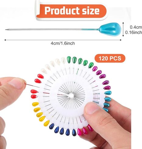 120pcs Sewing Pins for Fabric, Straight Pins with Colored Heads Corsage Stick Pins for Jewelry DIY Decoration Craft and Sewing Supplies in Kuwait