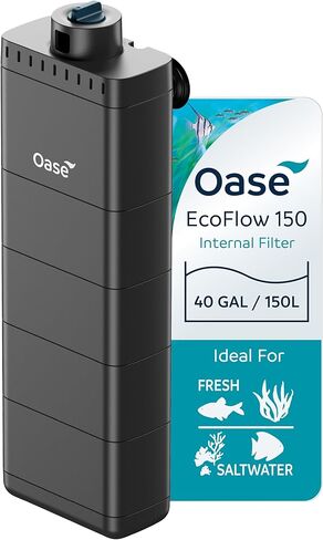 Oase Ecoflow 60 مرشح حوض السمك الداخلي ، لخزانات المياه العذبة والمياه المالحة تصل إلى 15 جالون ، وتدفق المياه الهادئ والقابل للتخصيص ، والترشيح متعدد المراحل in Saudi Arabia