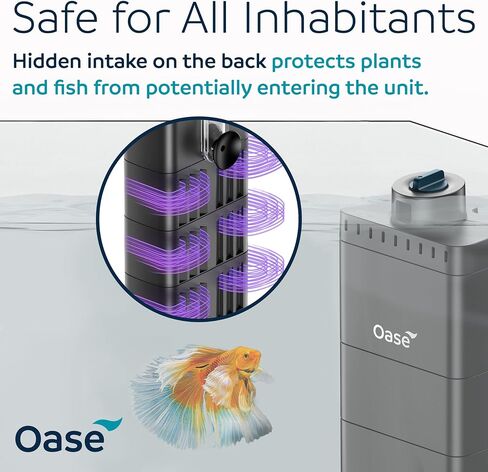 Oase Ecoflow 60 مرشح حوض السمك الداخلي ، لخزانات المياه العذبة والمياه المالحة تصل إلى 15 جالون ، وتدفق المياه الهادئ والقابل للتخصيص ، والترشيح متعدد المراحل in Saudi Arabia