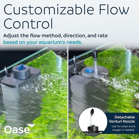 Oase Ecoflow 60 مرشح حوض السمك الداخلي ، لخزانات المياه العذبة والمياه المالحة تصل إلى 15 جالون ، وتدفق المياه الهادئ والقابل للتخصيص ، والترشيح متعدد المراحل in Saudi Arabia