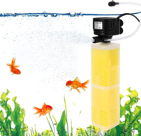 320GPH Aquarium Filter for 40-100 Gallon Fish Tank-4-in-1 Submersible Internal Filter with Biochemical Filtration,Powerful Water Pump,Air Supply, and Wavemaker for Large Tanks and Ponds in Saudi Arabia