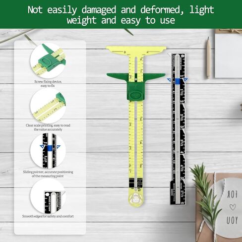 مقياس الخياطة 5-in-1 مقياس انزلاق على شكل حرف T 4 أجهزة كمبيوتر مثقفة أداة خياطة النسيج أداة لقياس المسطرة لقياس صياغة الحياكة in Kuwait