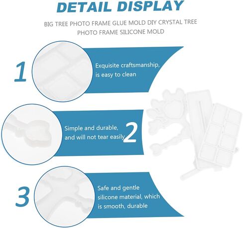 Doitool 1SET على شكل شجرة إطار الصورة القالب DIY سطح المكتب تزويد سطح المكتب من السهل استخدام قالب سيليكون الإيبوكسي لزخارف صورة فريدة من نوعها للمواد الآمنة للحرف الإبداعية in Saudi Arabia