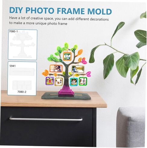 Doitool 1SET على شكل شجرة إطار الصورة القالب DIY سطح المكتب تزويد سطح المكتب من السهل استخدام قالب سيليكون الإيبوكسي لزخارف صورة فريدة من نوعها للمواد الآمنة للحرف الإبداعية in Saudi Arabia