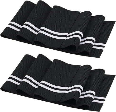 بنقاس مضرب بينيكريريت 2pcs من الألياف المرنة ، 39x5.1inch خطوط النمط ذي الأضلاع المتماسكة حزام متماسكة ، أصفاد ، أشرطة رقبة للتشذيب والملابس الحواف ، سميكة 1 ملم in Saudi Arabia