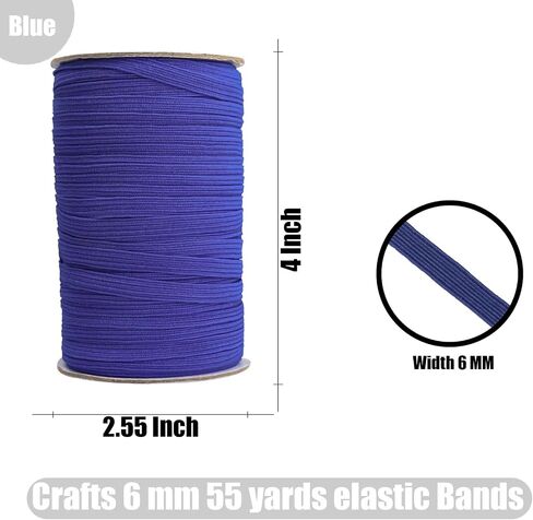 6mm *55 Yards Elastic Bands 1/4 inch Sewing Flat Stretch Strap for DIY Projects,Pants, Clothing & DIY Crafting (White) in Saudi Arabia