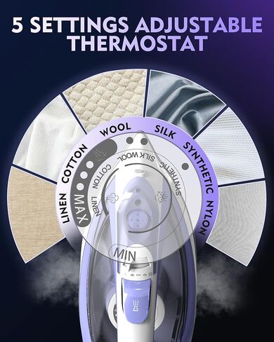 الحديد اللاسلكي للملابس ، 1500 واط من الحديد البخاري التدفئة السريعة ، اللوح الخزفي ، مغلق تلقائي ، النخاع الذاتي ، مضاد CALC ، 3 إعدادات درجات الحرارة ، 11.84 أوقية خزان الماء ملابس للمنزل ، الأسود in Kuwait