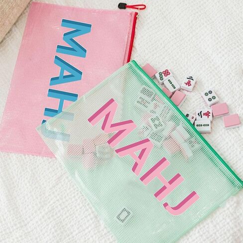 حقيبة Mahjong Tile Bag فارغة حقيبة Mahjong الأمريكية مع هدايا ملحقات Mahjong Zipper لمحبي Mahj (الأخضر) in Kuwait