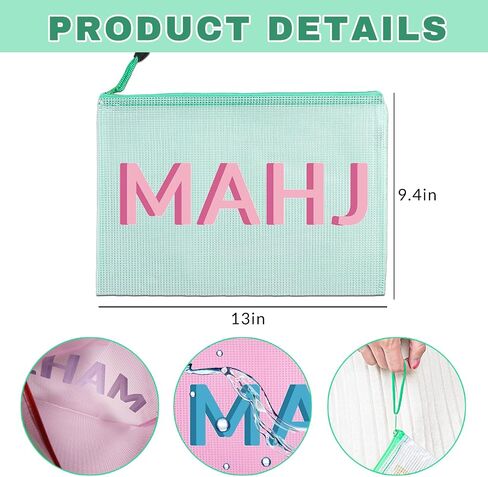 حقيبة Mahjong Tile Bag فارغة حقيبة Mahjong الأمريكية مع هدايا ملحقات Mahjong Zipper لمحبي Mahj (الأخضر) in Kuwait