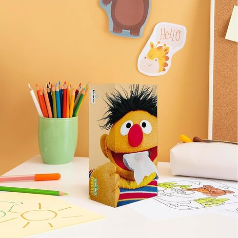 SESAME STREET SNEEZE 4-Pack - Premium Facial Tissues Fun Designs for Kids - Made in USA - Ideal Get Well Gift - Gentle & Absorbent Relief for Sniffles | 496 Total Tissue Count (124 Each Box) in Saudi Arabia