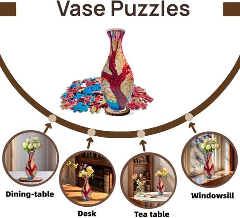 3D Vase Puzzle for Adults Room Decor Puzzles- Reusable Flower Vase with Tree of Life Design, Dust-Free Plastic Crafts，House Warming Gift for Flower Arrangements and Home Decoration in Saudi Arabia