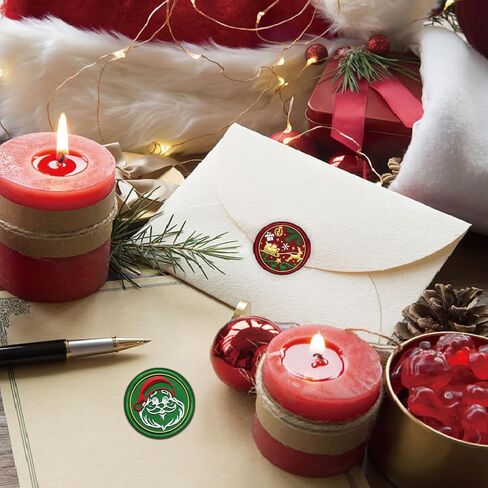 Craspire 6 Style Merry Christmas Wax Seal Seal Set Heads Brass Sealing Stamp Heads+1PC Wood Handle Handle Citable Admovable Kit for Pine Cone Snowflake Reindeer Sleigh Holly Party Envelop in Saudi Arabia
