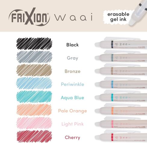 PILOT FriXion Waai Retractable & Refillable Erasable Gel Pens, Extra Fine Point 0.5 mm, Assorted Ink, 8 Count in Saudi Arabia