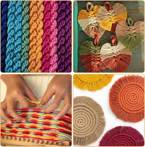18 Rolls Macrame Cord 3mm × 594 ياردة - طقم حبل الحبل القطني الطبيعي الملون ، 4 خيوط ملتوية متنوعة سلسلة خيوط شماعات الجدار ، معلقة النبات ، الحياكة DIY ، مستلزمات MacRame in Kuwait